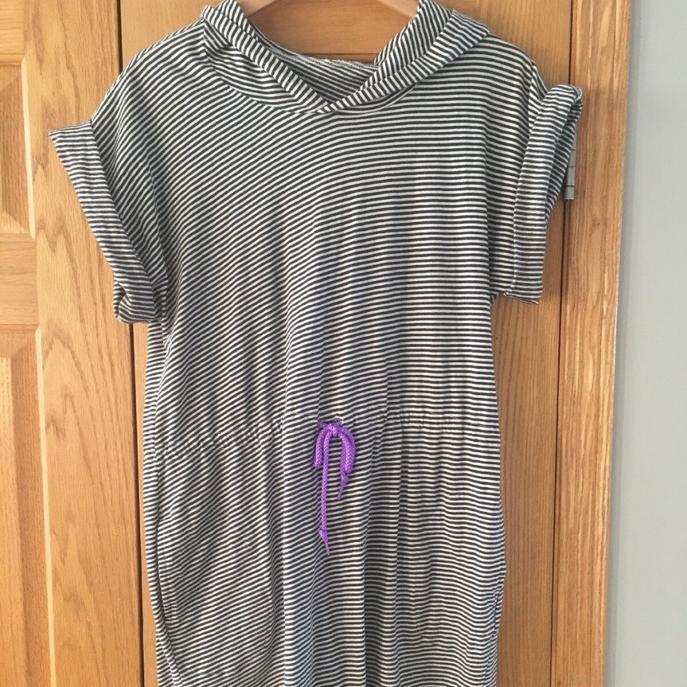 American Apparel Hooded Drawstring T-shirt Dress